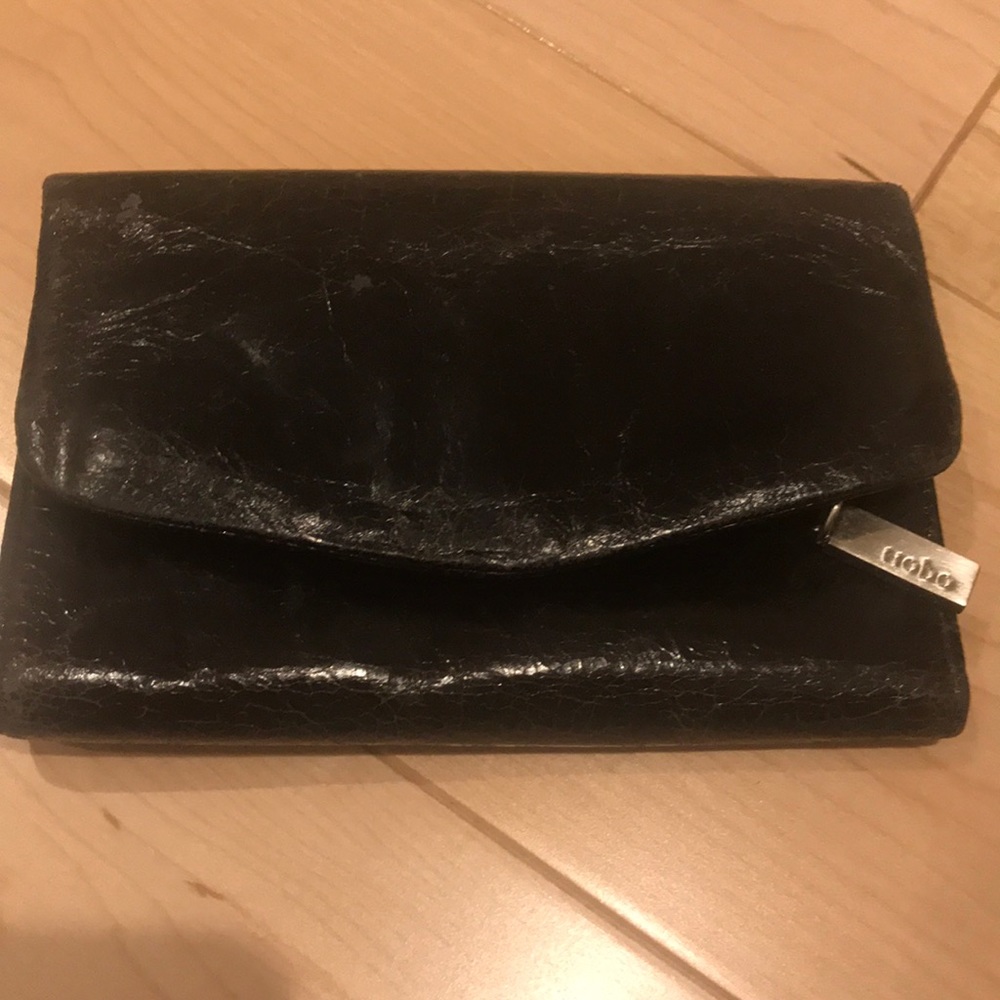HOBO Black Leather Wallet Clutch